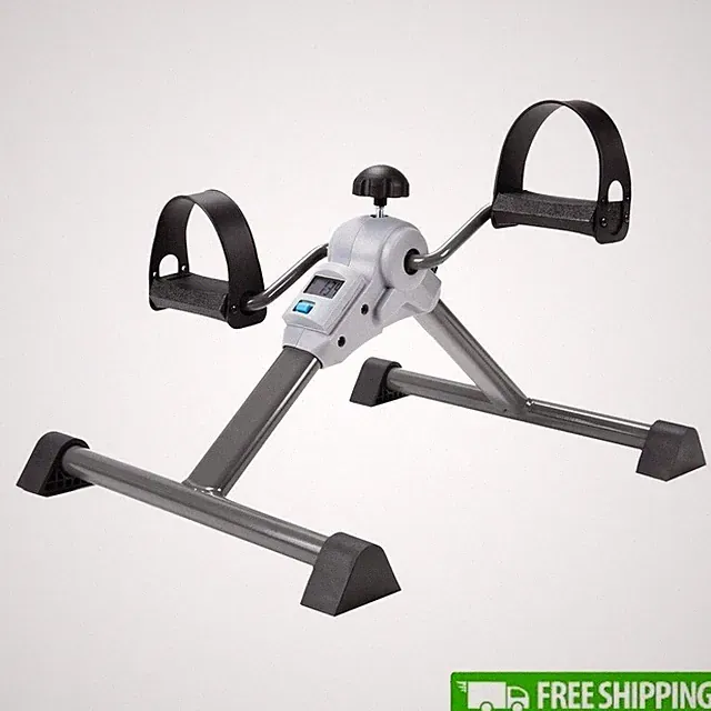 Folding Mini Exercise Cycle Portable Upper Lower Body Trainer Monitor Steel New