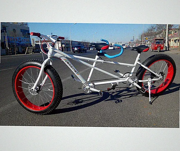 Lanying Two Seater Fat Tire 26in Seven Speed Steel Tandem Bicycle NEW