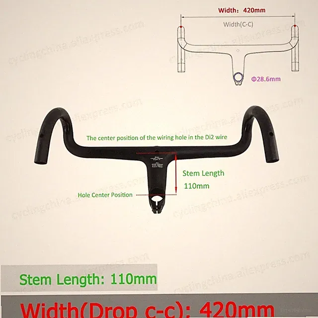 Ultra Light UD Carbon Handlebar with Stem Road Bike Intergated Handlebar 28.6mm