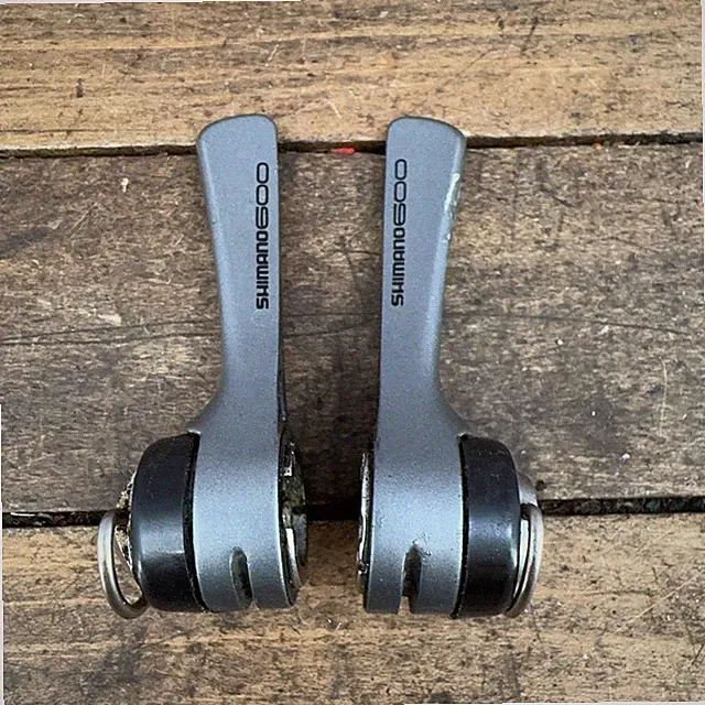 Vintage Shimano 600 SL-6400 7 Speed Braze On Shifter Set Road Bike 7s Gray